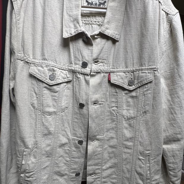 Levi's × Outerknown 아이보리 트러커 데님 자켓 L