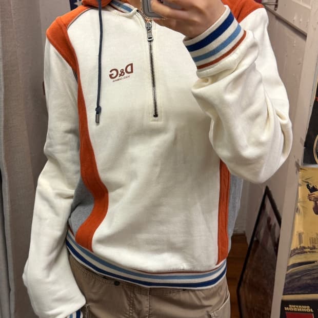 00s D&G 돌체앤가바나 하프 집업 배색 후디