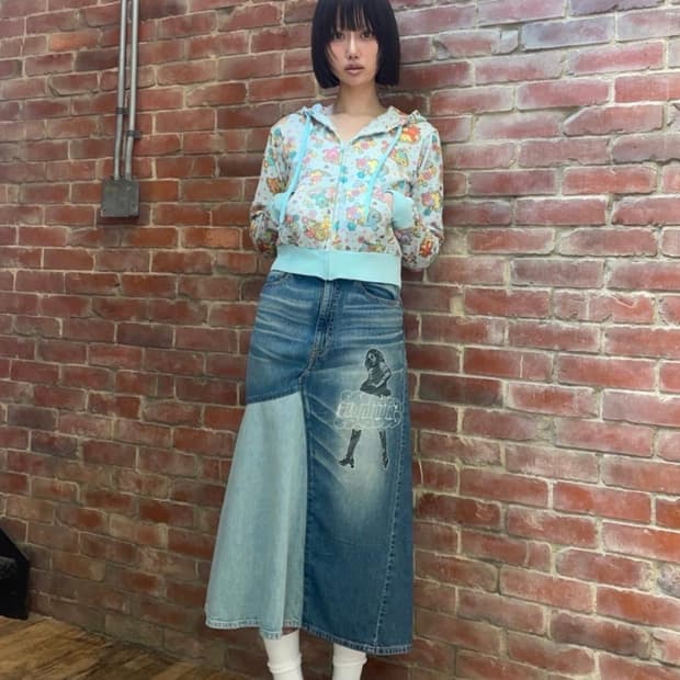 히스테릭글래머 데님롱스커트M