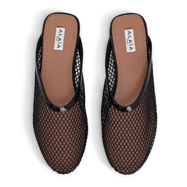 [37]알라이아 25fw 피시넷 플랫 뮬/블랙