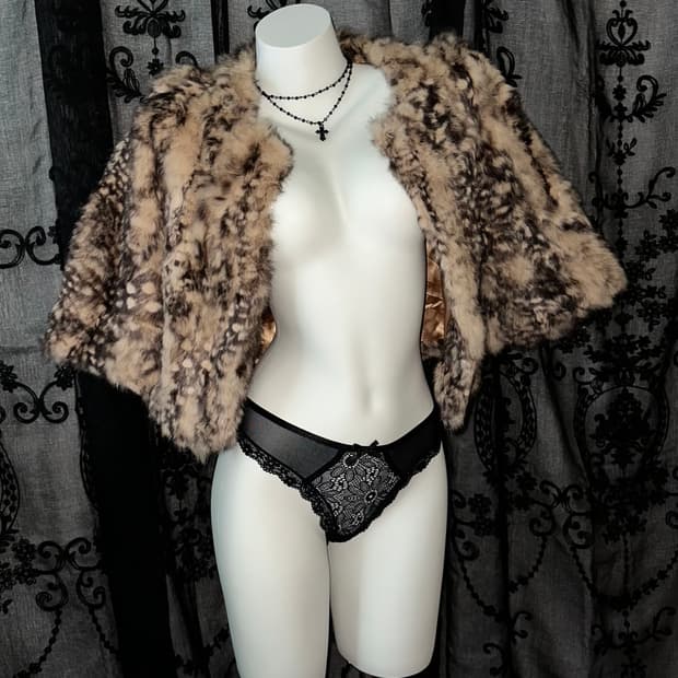 rabbit fur short jacket