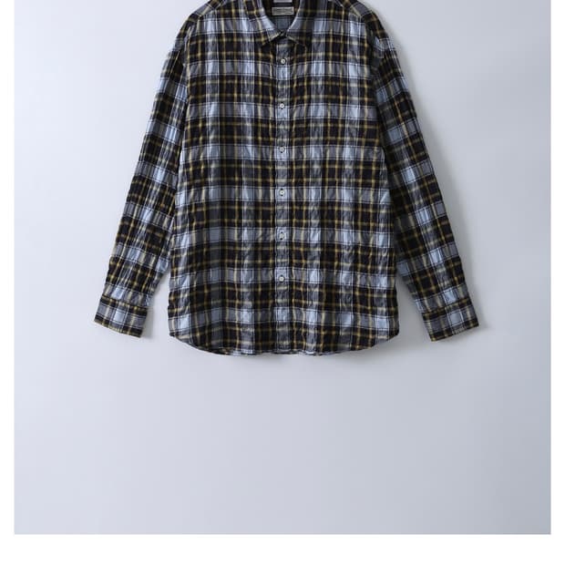 우드비 링클 체크셔츠 2사이즈