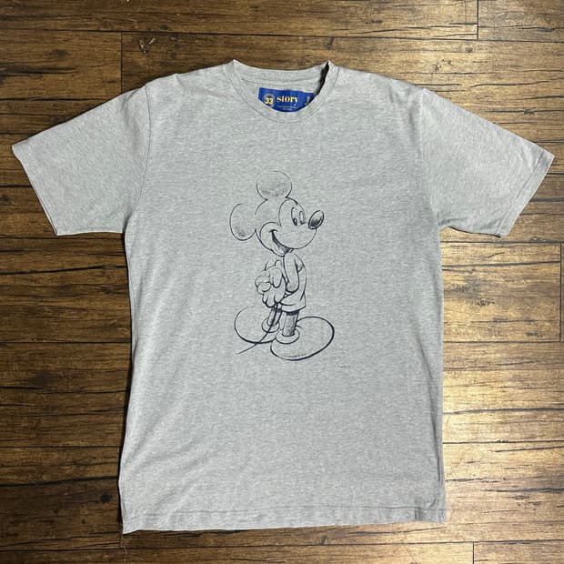 디즈니 공식 라이선스 미키마우스 스케치 그래픽 반팔티 L~XL