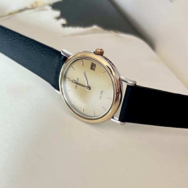 오메가 드빌  라운드 콤비 여성 시계 / 정품감정. 오버홀