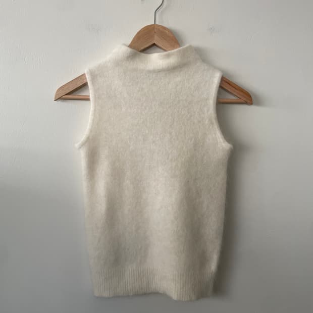 vintage angora half neck sleeveless knit