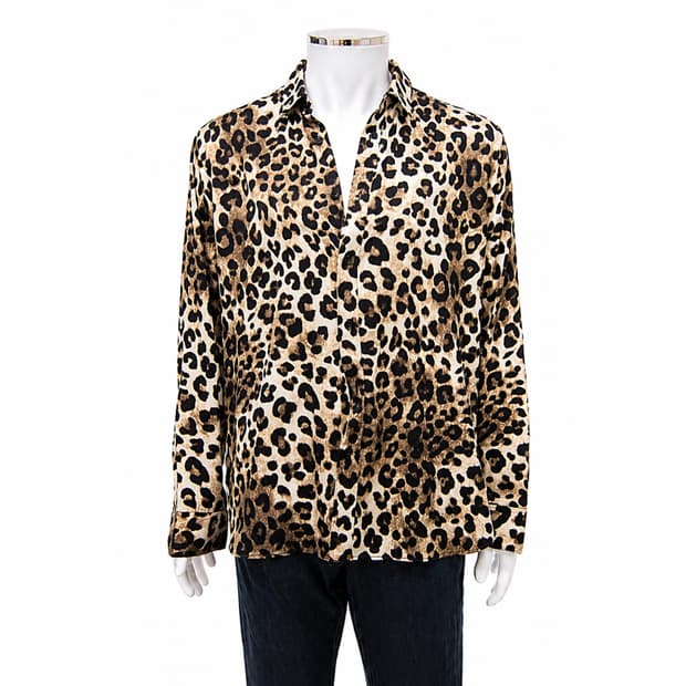 생로랑 14AW 레오파드 셔츠