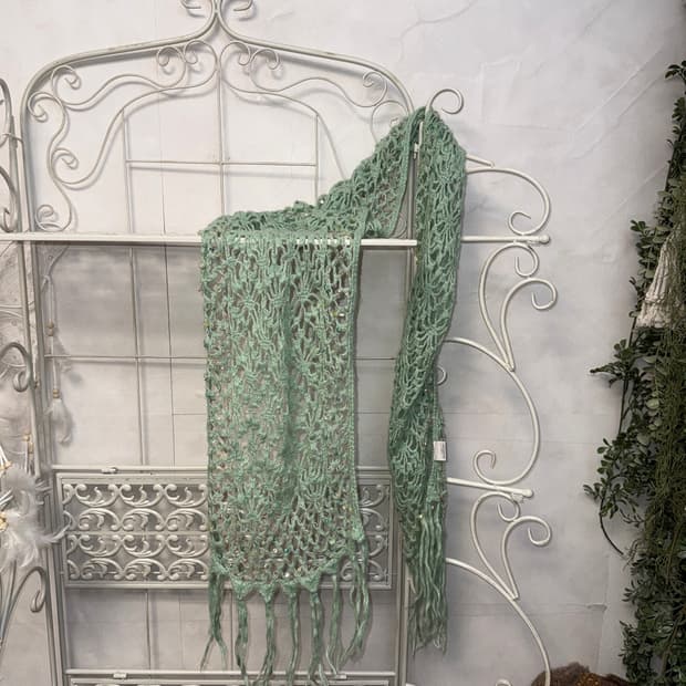 Renoma melon mint flower crochet muffler