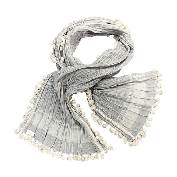 [UNFIT femme] 모리걸 폼폼 플리츠 머플러