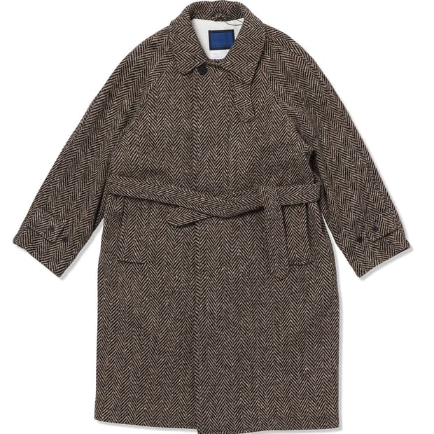 [S]도큐먼트 도네갈 트위드 발마칸 코트 베이지