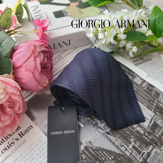 조르지오 아르마니 넥타이 네이비 9.1cm 새제품 g4
