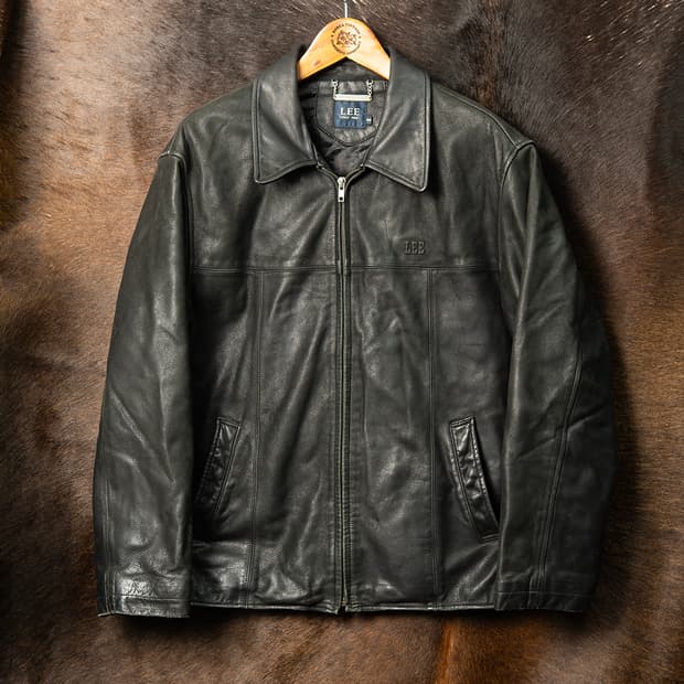 [105] 90s Lee by 쌍방울 싱글 카우 레더자켓 블랙 