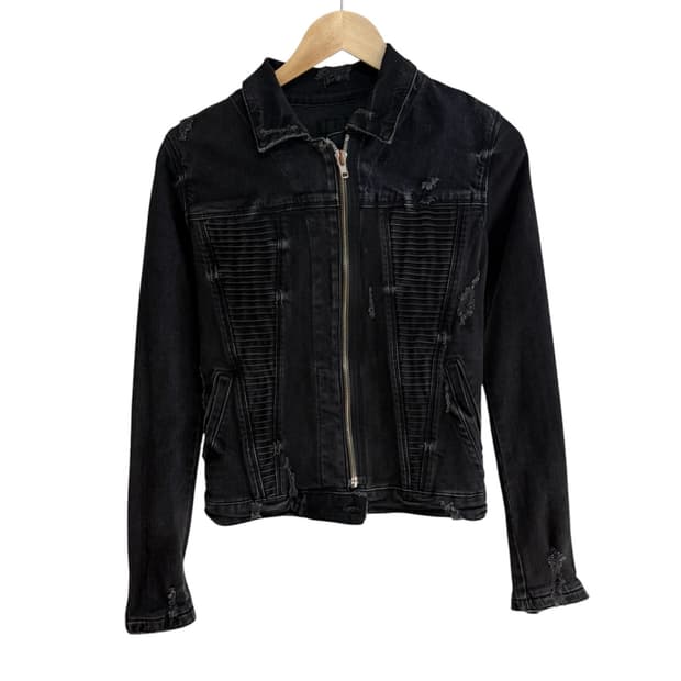 RTA 디스트레드 바이커 데님 자켓