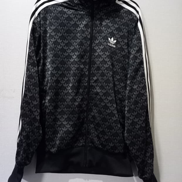 새상품 아디다스 모노그램 블랙 트랙탑 저지 져지집업 95/M