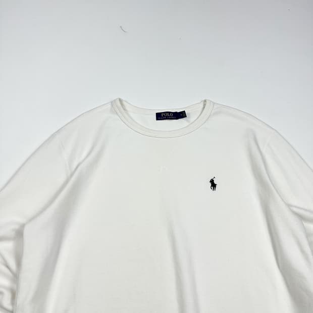 폴로 랄프로렌 포니 클래식 화이트 맨투맨 (실측 L)