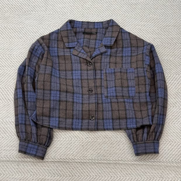 헤더 체크 크롭셔츠 r2373