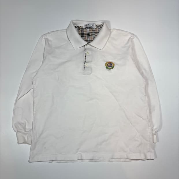 버버리 화이트 롱슬리브 카라티