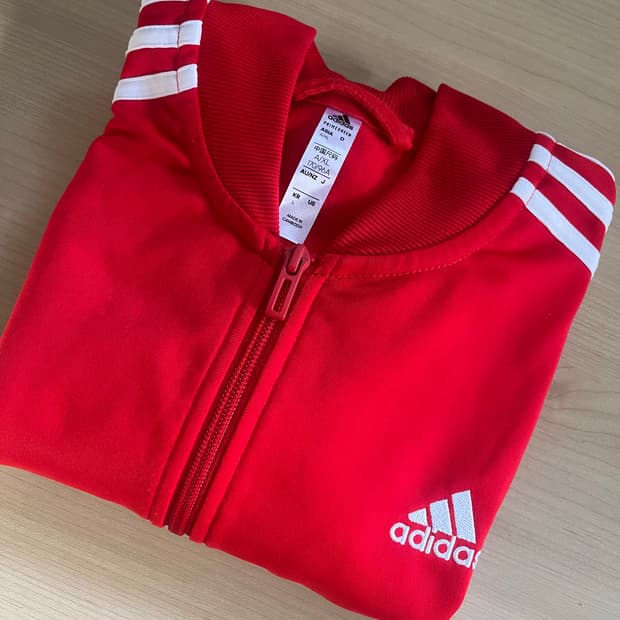 아디다스 삼선 저지 레드