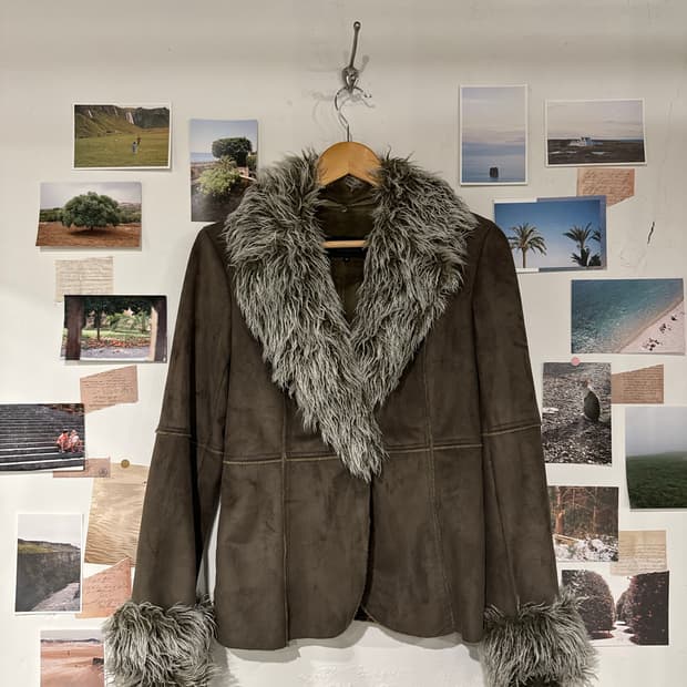 스웨이드 퍼카라 자켓