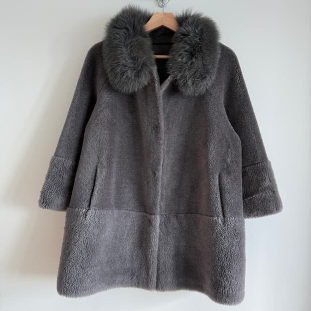 Pre owned 울&폭스 무스탕 코트