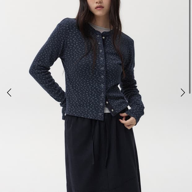 오헤시오 저지버튼가디건,플라워네이비