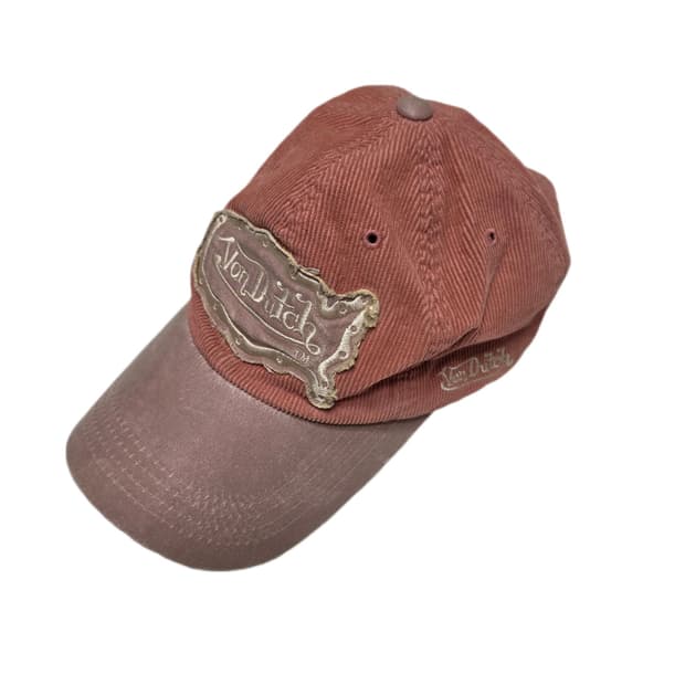 VonDutch Pink Corduroy Distressed Cap