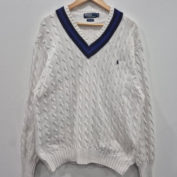 폴로랄프로렌 아이코닉 크리켓 코튼 케이블 스웨터 니트 남성 110사이즈