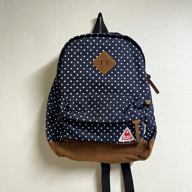모리걸 데님 도트 백팩