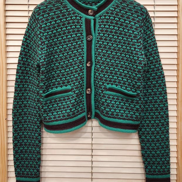 (새상품급)히말라얀캐시미어 명품 그린 니트가디건