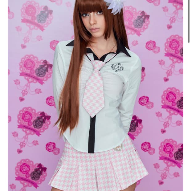 Afterschool shirt with tie (white)