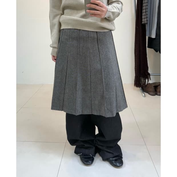 빈티지 미디 스커트