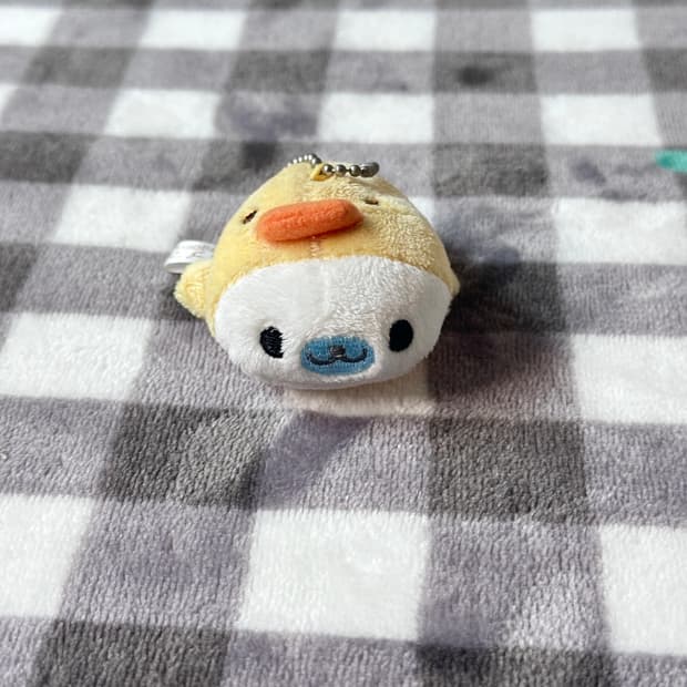산엑스 레어 오리 마메고마 마스코트 키링 인형
