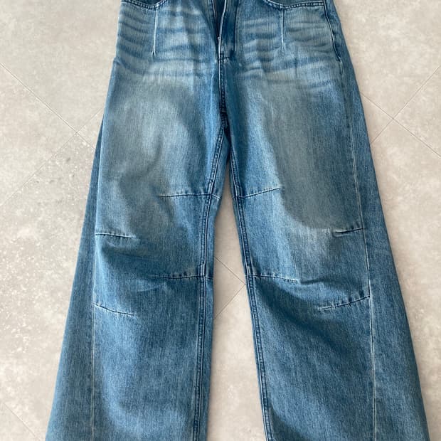 0사이즈 AV PLEATS DENIM PANTS