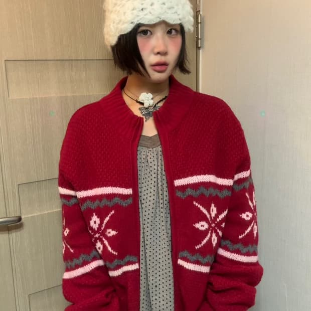 노르딕 니트집업 unisex