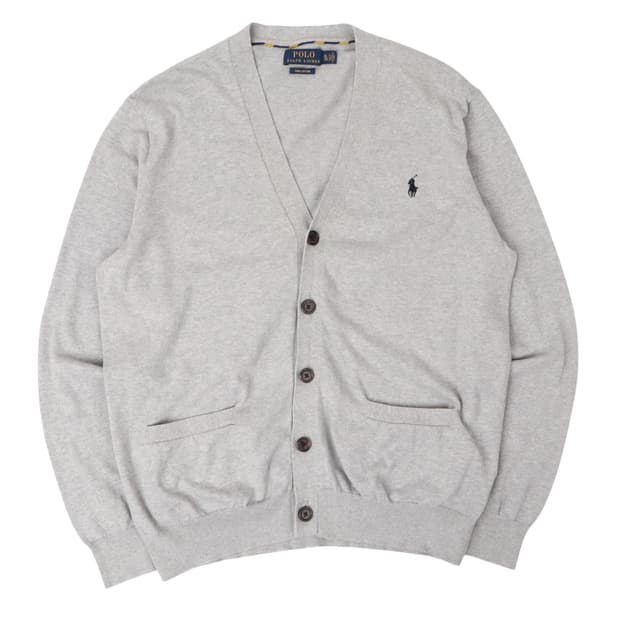 폴로 랄프로렌 라이트 그레이 피마코튼 가디건