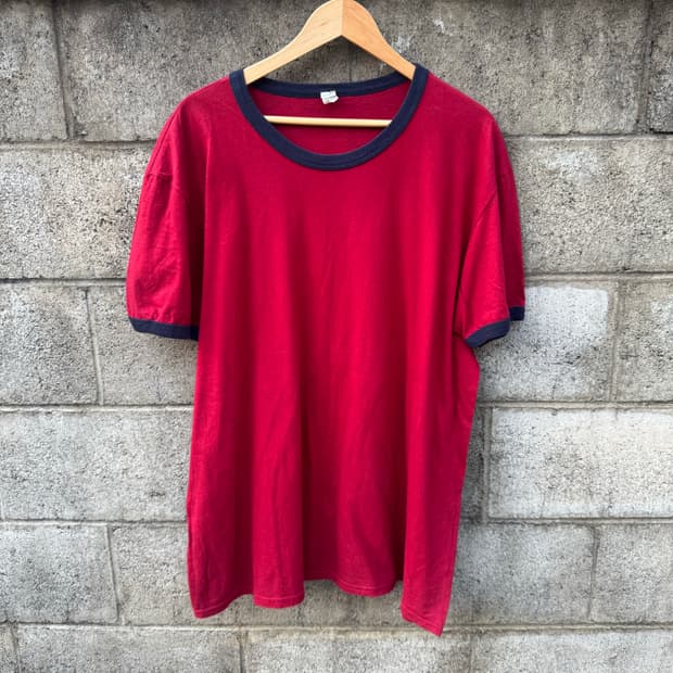 빈티지 anvil 무지 링거티 반팔 티셔츠 xl