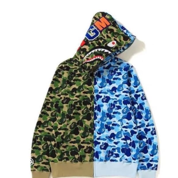 베이프 샤크후드 아수라 카모 블루 xl 새상품