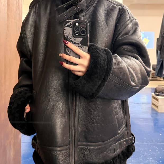 B-3 양가죽 양털 무스탕