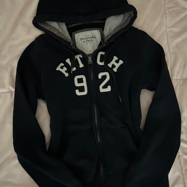 아베크롬비 슬림핏 후드집업 네이비