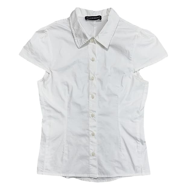 BRANDY MELVILLE 화이트 캡 소매 셔츠 160/84A