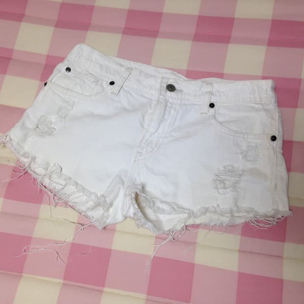빈티지 화이트 숏팬츠