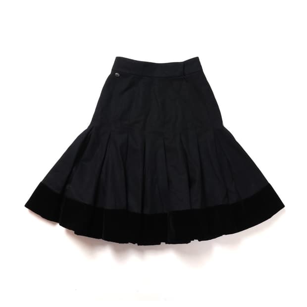 샤넬 Chanel Wool Pleated Skirt 
