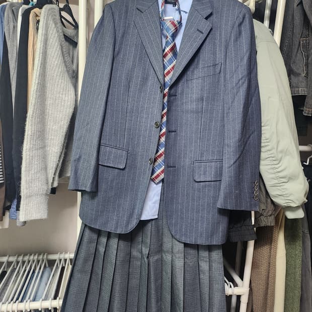 빈티지 프레피룩 정장 자켓 코디 세트