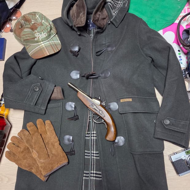 NII 더플코트 떡볶이 코트 딥그린 울코트