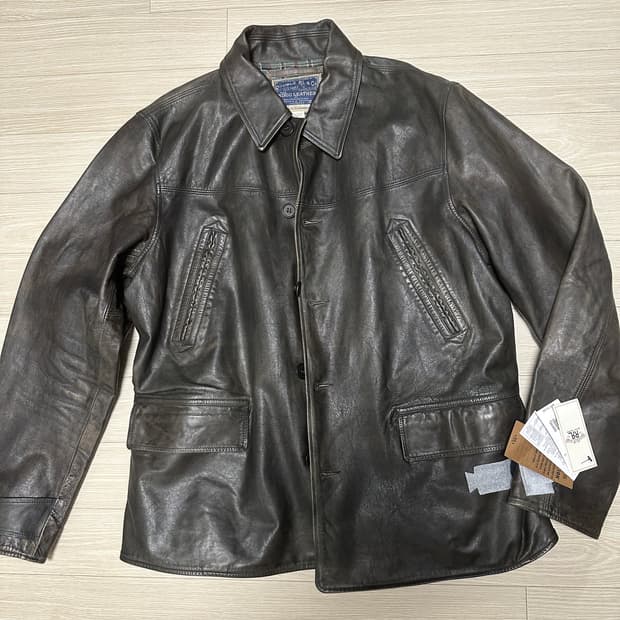 rrl 인디고 레더 카코트