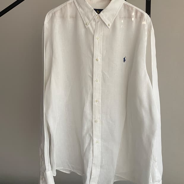 폴로 랄프로렌  화이트 린넨 셔츠