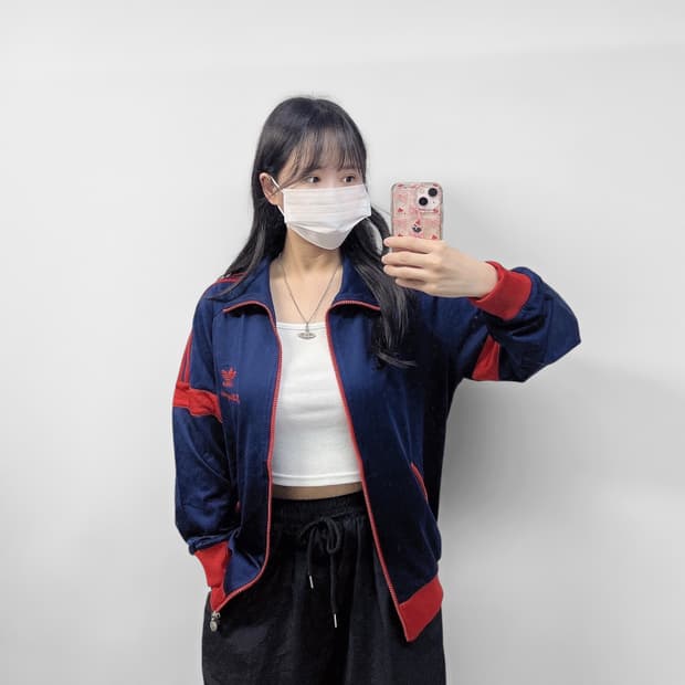 아디다스 올드스쿨 트랙탑 져지 네이비 레드