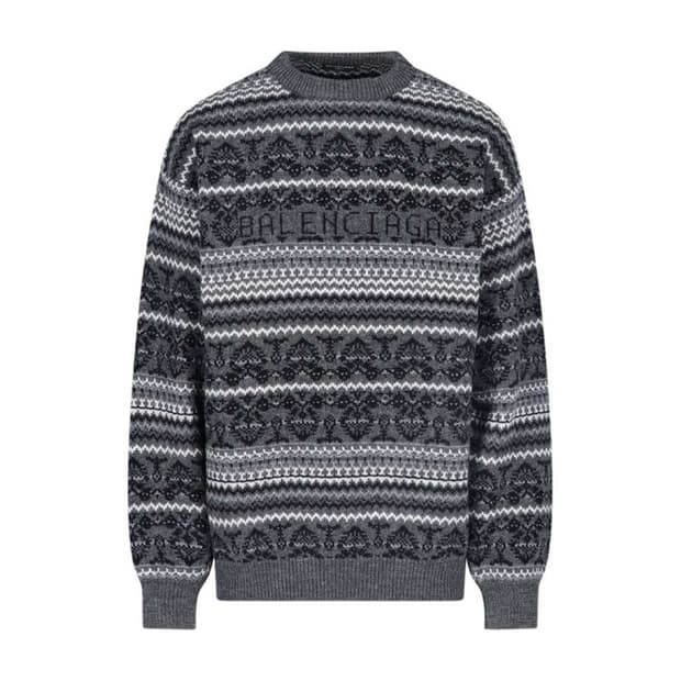 BALENCIAGA 발렌시아가 그레이 페어아일 울 니트