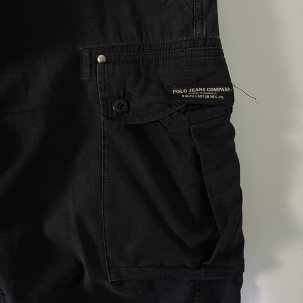 Polo jeans 폴로진스 코튼 블랙 와이드 카고 팬츠