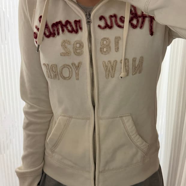 아베크롬비 아이보리 후드집업 m