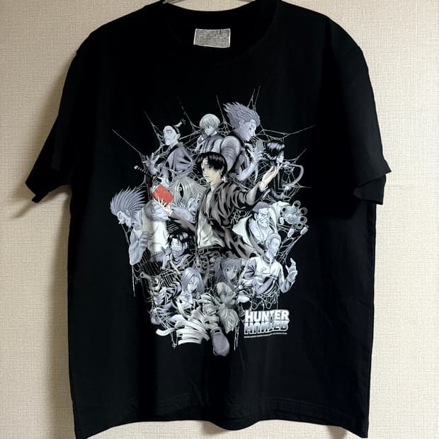 헌터x헌터 환영여단 애니메이션 프린팅 블랙 반팔 티셔츠